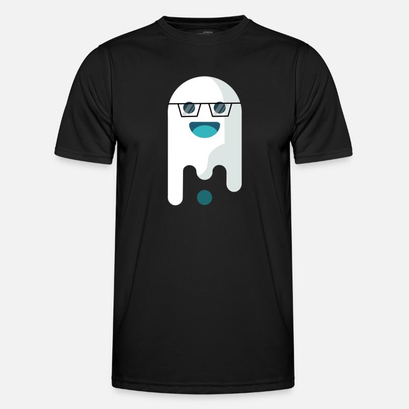 Ghosty mit Brille - Männer Funktions-T-Shirt - Schwarz