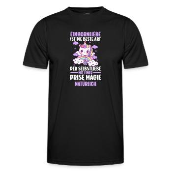 Einhorn - Männer Funktions-T-Shirt - Schwarz - Vorne - AI Model Male 178 dark (178cm)