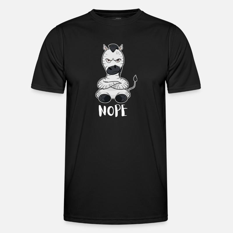 Nope Funny Lazy Zebra - Men's Functional T-Shirt - black