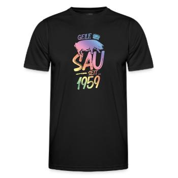 1959 Geile Sau - Männer Funktions-T-Shirt - Schwarz - Vorne - AI Model Male 178 dark (178cm)
