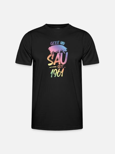 1961 Geile Sau - Männer Funktions-T-Shirt - Schwarz