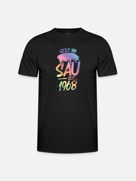 1968 Geile Sau - Männer Funktions-T-Shirt - Schwarz