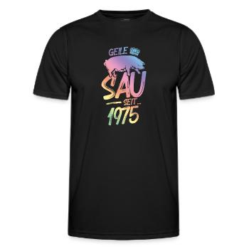 1975 Geile Sau - Männer Funktions-T-Shirt - Schwarz - Vorne - AI Model Male 178 dark (178cm)