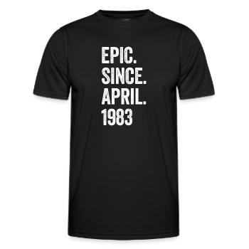40 Years Epic Since April 1983 40th Birthday - Men's Functional T-Shirt - black - Front - AI Model Male 178 dark (178cm)