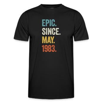 40 Years Old Epic Since May 1983 40th Birthday - Men's Functional T-Shirt - black - Front - AI Model Male 178 dark (178cm)