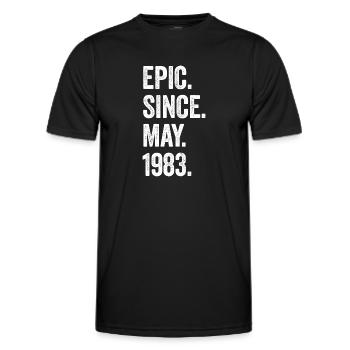40 Years Old Epic Since May 1983 40th Birthday - Men's Functional T-Shirt - black - Front - AI Model Male 178 dark (178cm)