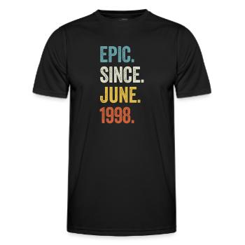 25 Years Old Epic Since June 1998 25th Birthday - Men's Functional T-Shirt - black - Front - AI Model Male 178 dark (178cm)