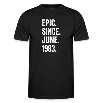 40 Years Old Epic Since June 1983 40th Birthday - Men's Functional T-Shirt - black - Front - AI Model Male 178 dark (178cm)
