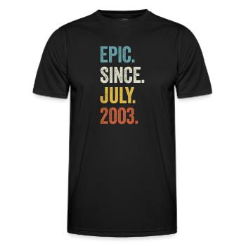 20 Years Old Epic Since July 2003 20th Birthday - Men's Functional T-Shirt - black - Front - AI Model Male 178 dark (178cm)