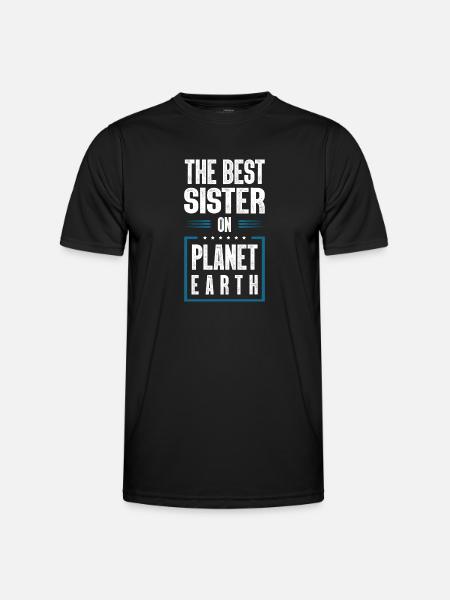 Beste Schwester Spruch - Männer Funktions-T-Shirt - Schwarz