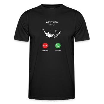 appel de la retraite - T-shirt sport Homme - noir - Devant - AI Model Male 178 dark (178cm)