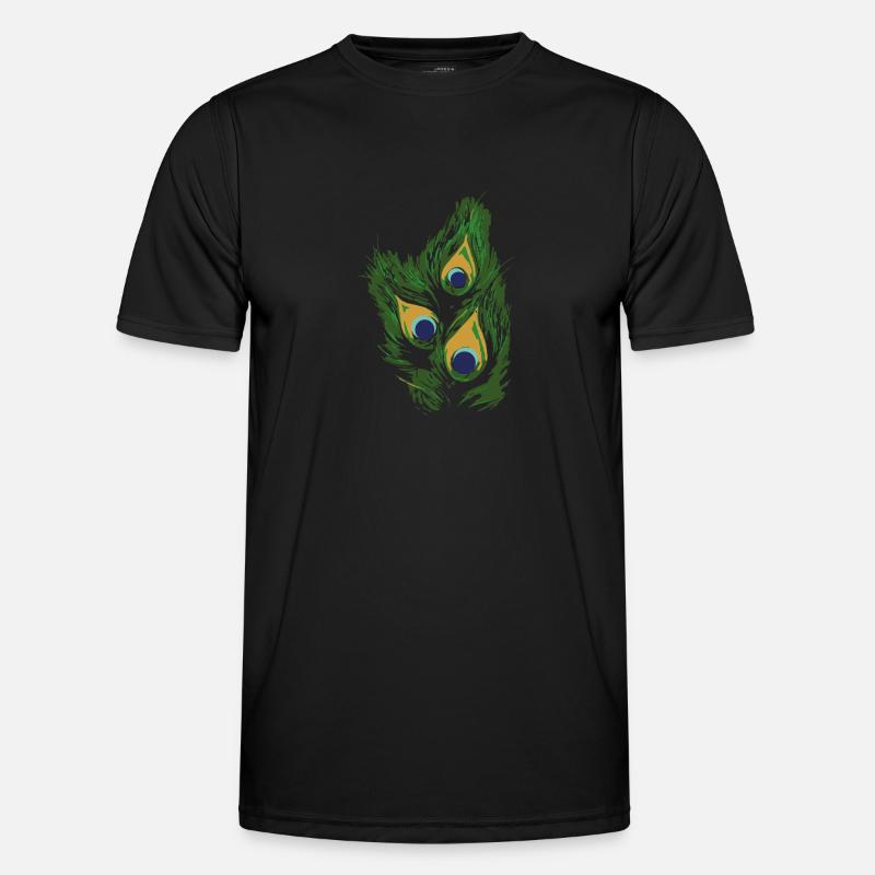 Peacock Feather,Peacock,Peacock Eye - Men's Functional T-Shirt - black