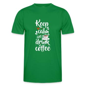 Espresso Coffee Lover Latte Macchiato - Men's Functional T-Shirt - kelly green - Front - AI Model Male 178 dark (178cm)