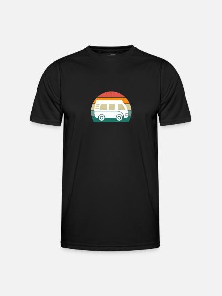 Camping-car rétro - T-shirt sport Homme - noir