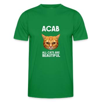 ACAB all cats are beautiful - Männer Funktions-T-Shirt - Kelly Green - Vorne - AI Model Male 178 dark (178cm)