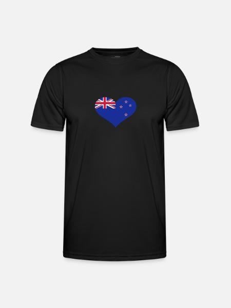 Neuseeland - Männer Funktions-T-Shirt - Schwarz