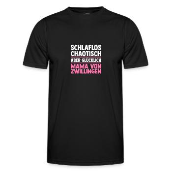 Mama Von Zwillingen - Männer Funktions-T-Shirt - Schwarz - Vorne - AI Model Male 178 dark (178cm)