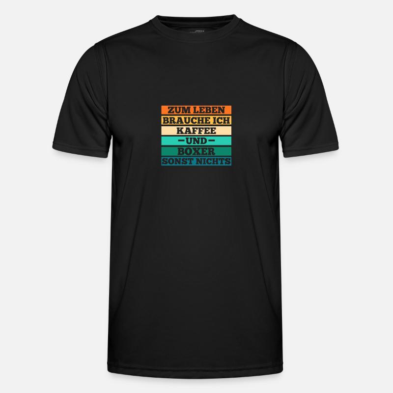 Hund Kaffee Deutscher Boxer - Männer Funktions-T-Shirt - Schwarz