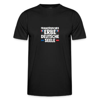 French French German France - Men's Functional T-Shirt - black - Front - AI Model Male 178 dark (178cm)