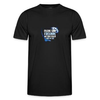 Angler Fishing Fishing Rod Fishing - Men's Functional T-Shirt - black - Front - AI Model Male 178 dark (178cm)