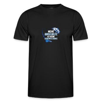Pêcheur à la ligne Canne à pêche Pêche - T-shirt sport Homme - noir - Devant - AI Model Male 178 dark (178cm)