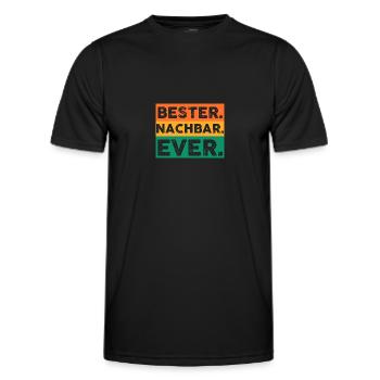 Einzug Umzug Nachbarn Nachbar - Männer Funktions-T-Shirt - Schwarz - Vorne - AI Model Male 178 dark (178cm)