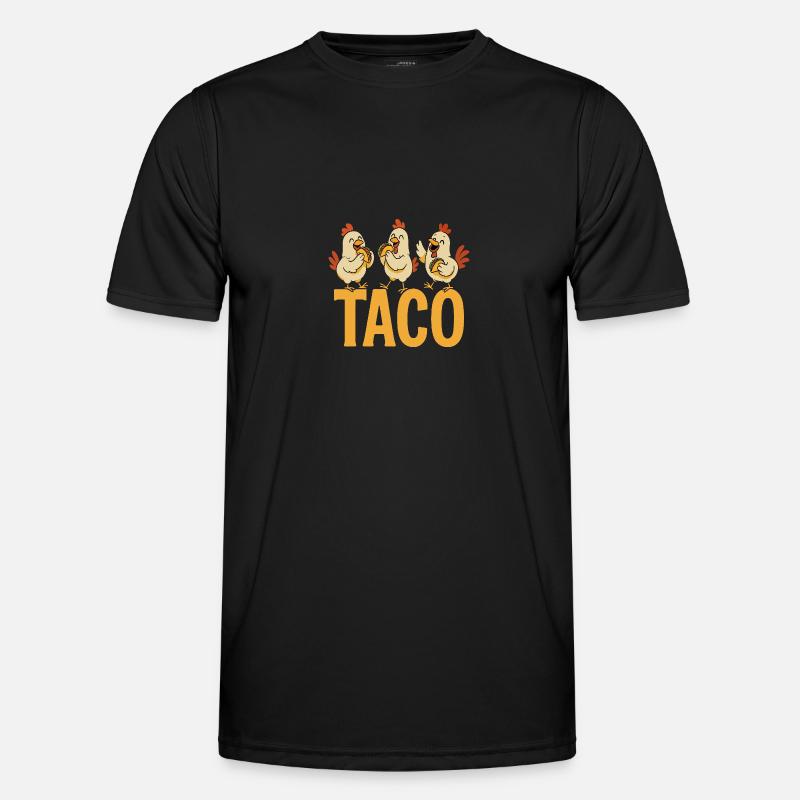 Trois poulets sucrés mangeant un taco T-shirt sport Homme