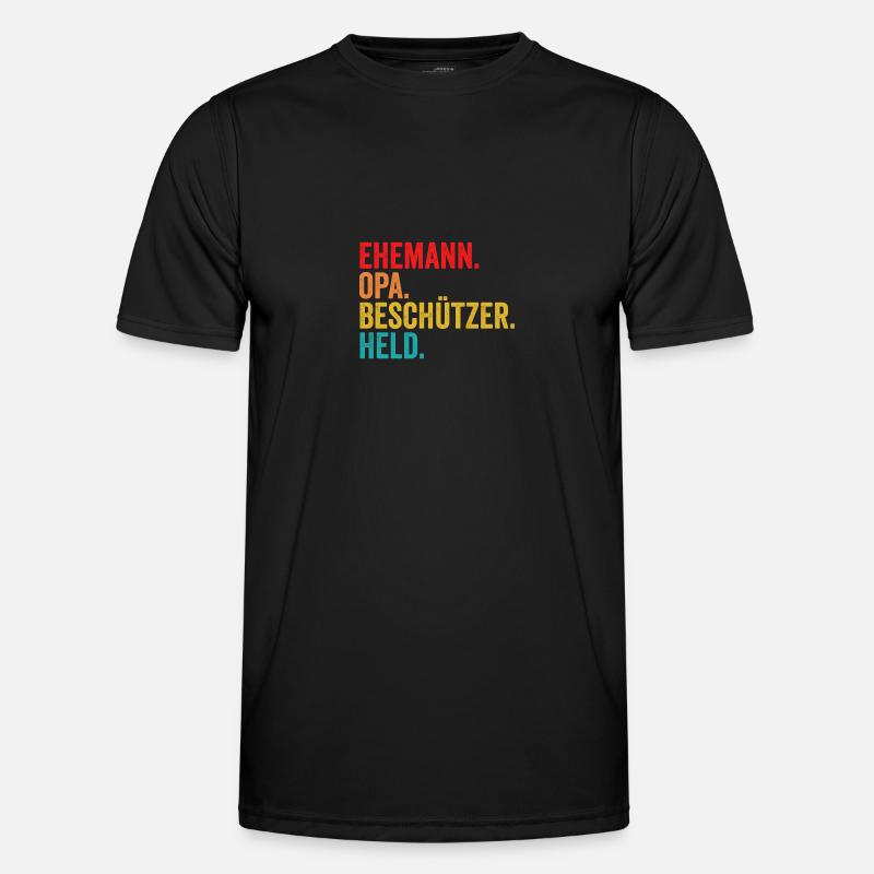 Großvater Opa - Männer Funktions-T-Shirt - Schwarz