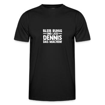 Prénom Dennis - T-shirt sport Homme - noir - Devant - AI Model Male 178 dark (178cm)
