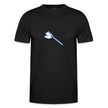 Toothbrush Brushing Dental Hygiene Dental Health - Men's Functional T-Shirt - black - Front - AI Model Male 178 dark (178cm)