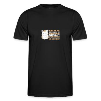 Lazy Late Riser Motivation Cat - Men's Functional T-Shirt - black - Front - AI Model Male 178 dark (178cm)