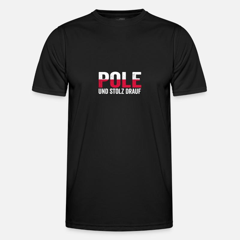 Pole Polnisch Polen - Männer Funktions-T-Shirt - Schwarz
