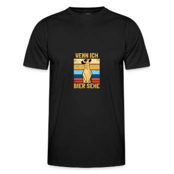 Wenn ich Bier sehe Biertrinker Saufen - Männer Funktions-T-Shirt - Schwarz - Vorne - AI Model Male 178 dark (178cm)