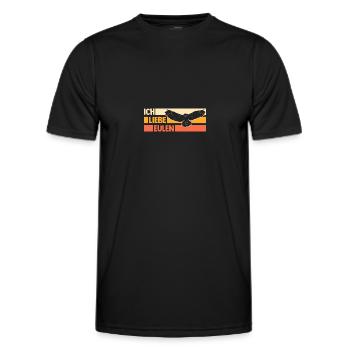 Ich Liebe Eulen - Männer Funktions-T-Shirt - Schwarz - Vorne - AI Model Male 178 dark (178cm)