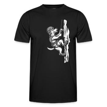 Kletternder Hund - Männer Funktions-T-Shirt - Schwarz - Vorne - AI Model Male 178 dark (178cm)