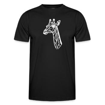 Schlanke Giraffe Geometrischer Linien Style - Männer Funktions-T-Shirt - Schwarz - Vorne - AI Model Male 178 dark (178cm)