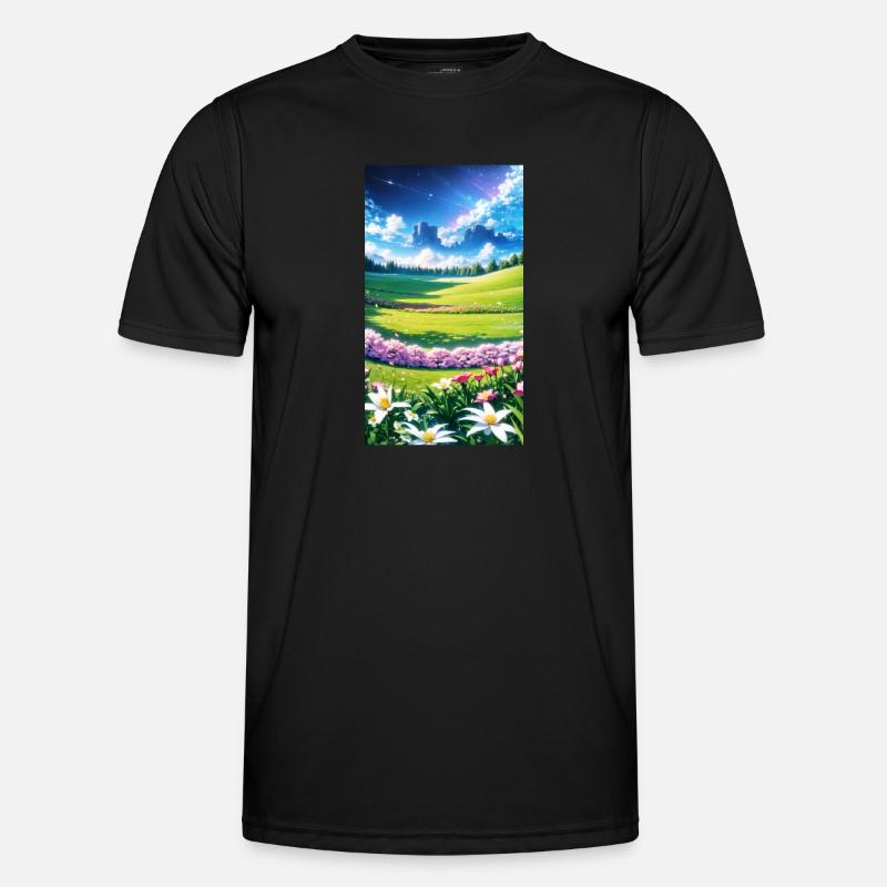 Landscape with 4 Areas, Generative AI Men's Functional T-Shirt
