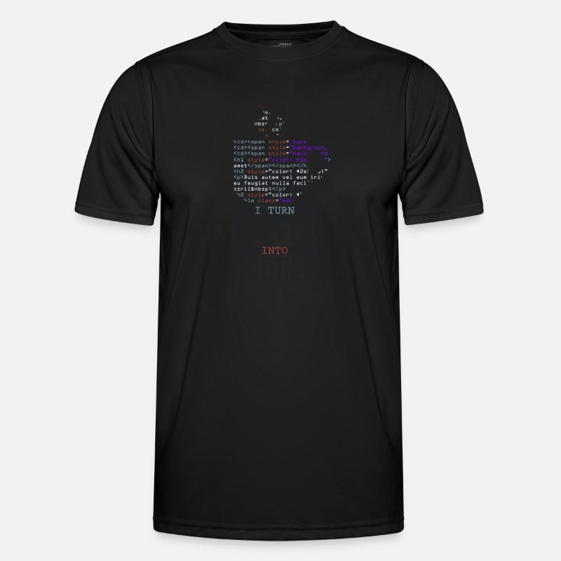 Turn Coffee into Code Männer Funktions-T-Shirt