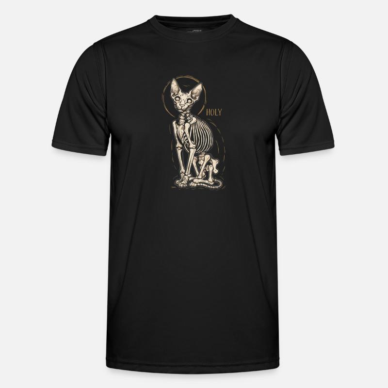 Cat Sphinx Skeleton Tattoo Men's Functional T-Shirt