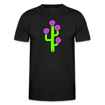 Kaktus Pflanze Stachelig Stacheln Wüsten Kakteen - Männer Funktions-T-Shirt - Schwarz - Vorne - AI Model Male 178 dark (178cm)