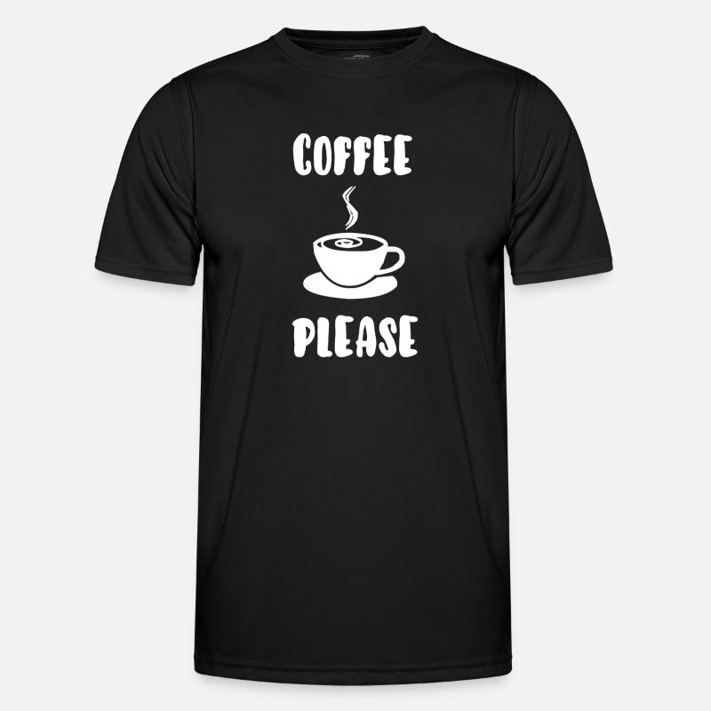 Kaffee bitte - Männer Funktions-T-Shirt - Schwarz