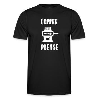 Kaffee bitte - Männer Funktions-T-Shirt - Schwarz - Vorne - AI Model Male 178 dark (178cm)