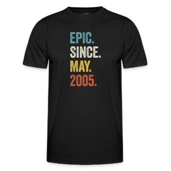 18 Years Old Epic Since May 2005 18th Birthday - Men's Functional T-Shirt - black - Front - AI Model Male 178 dark (178cm)