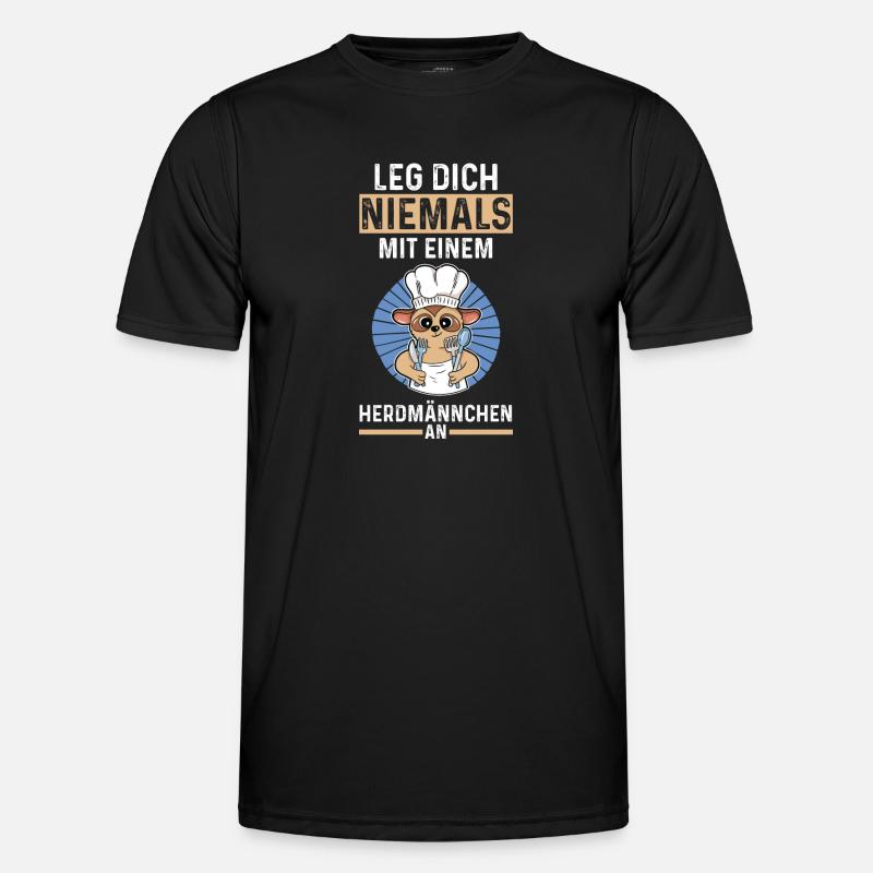 Erdmännchen Herdmännchen - Männer Funktions-T-Shirt - Schwarz