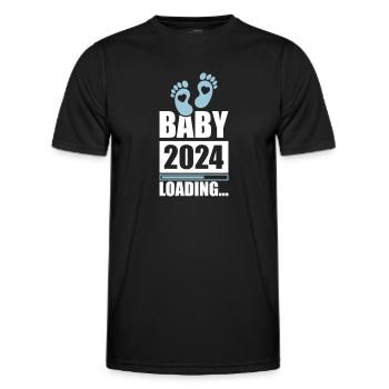 Bébé 2024 Chargement - T-shirt sport Homme - noir - Devant - AI Model Male 178 dark (178cm)