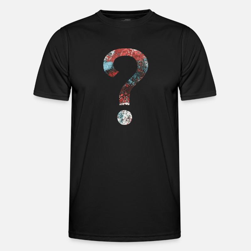 Abstract Question Mark - Männer Funktions-T-Shirt - Schwarz
