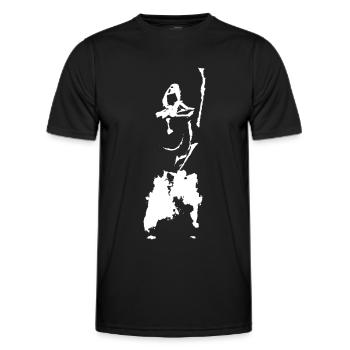 Kendo Figur TUSCHE - Männer Funktions-T-Shirt - Schwarz - Vorne - AI Model Male 178 dark (178cm)