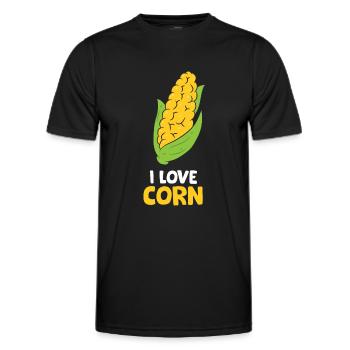 Corn on the cob - I LOVE CORN - Men's Functional T-Shirt - black - Front - AI Model Male 178 dark (178cm)