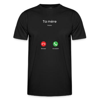appel de ta mère - T-shirt sport Homme - noir - Devant - AI Model Male 178 dark (178cm)