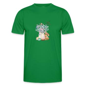 Joyeuses Pâques - Saule aux œufs de Pâques - T-shirt sport Homme - vert - Devant - AI Model Male 178 dark (178cm)